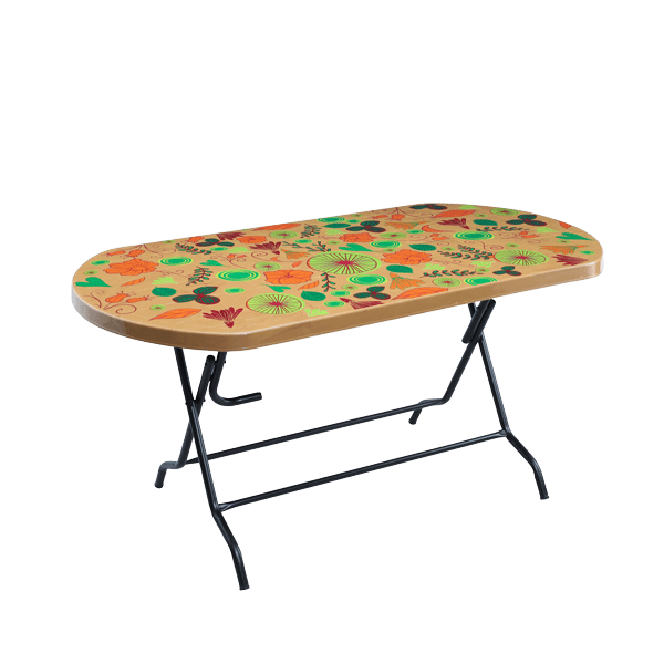 Dining Table 6 Seat Semi Oval S/L Print Lebon - SW