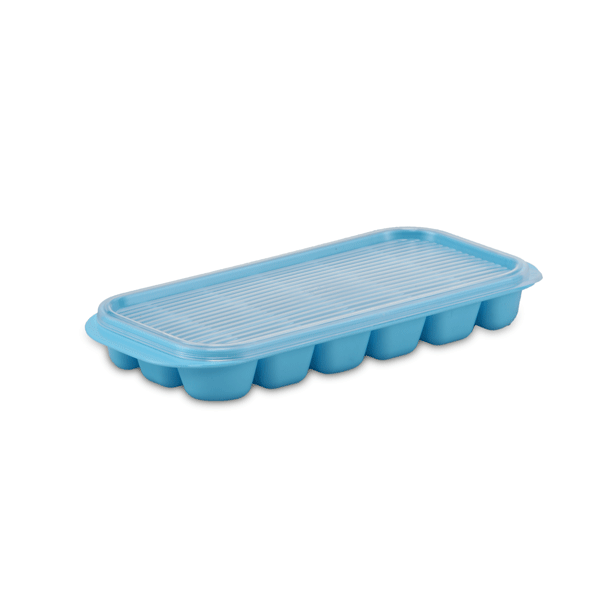 Daisy Ice Tray With Cover - Light Blue